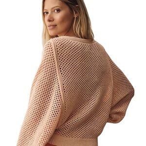 Anthro Pilcro Open-Knit Seamed Batwing Dolman Sleeve Sweater